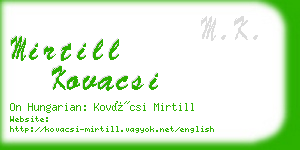 mirtill kovacsi business card